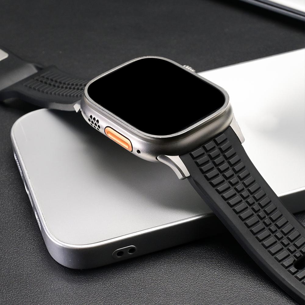 Man Silicone Strap for Apple Watch Ultra 3 49mm Series 11 10 46mm Sport Band for Iwatch 9 8 7 45mm 5 6 SE 3 44mm Bracelet Correa