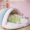 Winter Warm Semi-sealed Pad Cat Bed Cushion Blanket for Pets Washable Security Dog Tent Cute Slippers Tunnel House Thick