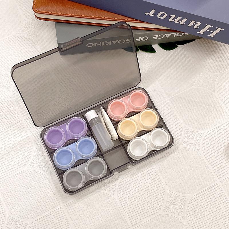 5/6 paia/set grande e solido contenitore per lenti a contatto, custodia per lenti a contatto da viaggio per trucco, bellezza, scatola per pupille, pinzette, bastoncino, contenitore