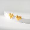 Fashion Textured Heart Earrings Irregular Crinkled Design Stud Earrings Jewelry For Women Party And Daily Outfit Matching