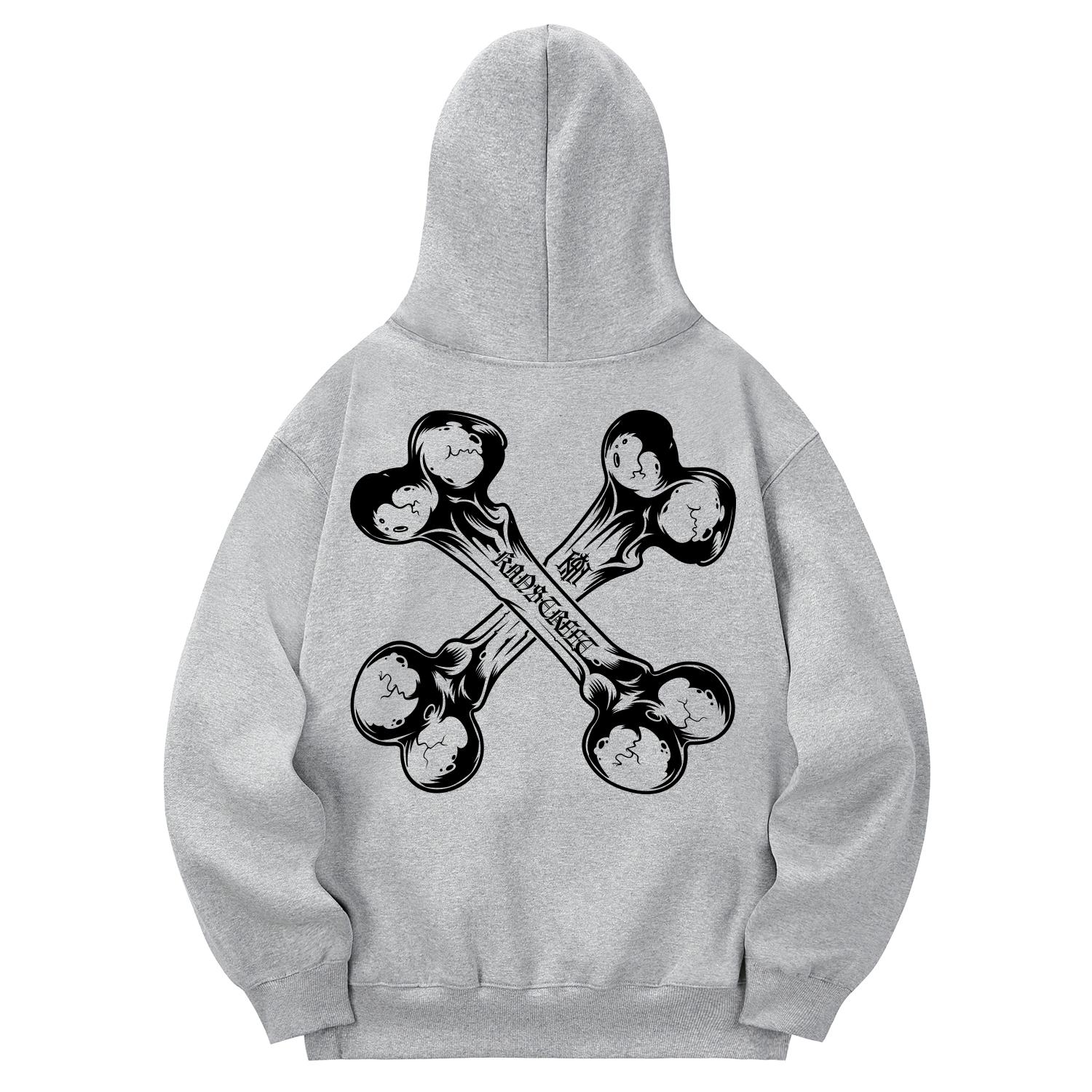 Худи Khan 6312 Kmg0207 X-Skull с флисовой подкладкой Серый Xl