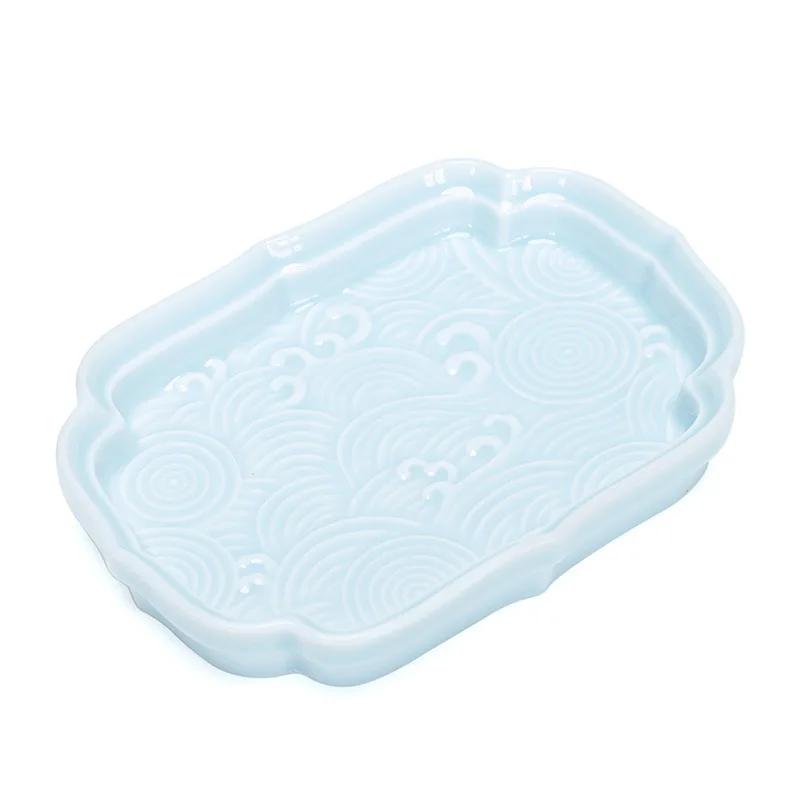 Nordic Creative Compartment Tray Household Ceramic Platter Snack Dish Nut Plate Sauce Plate Fruit Snack Plate