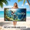 Octopus Sea Life Theme Soft Beach Towel Personalized Custom Name Text Towel Portable for Beach Pool Travel
