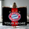 1PC FC Bayern Munchen Custom Name Patterned Flannel Blanket Suitable For All Seasons for Home Decor Warmth and Comfort Gifts Holiday Present