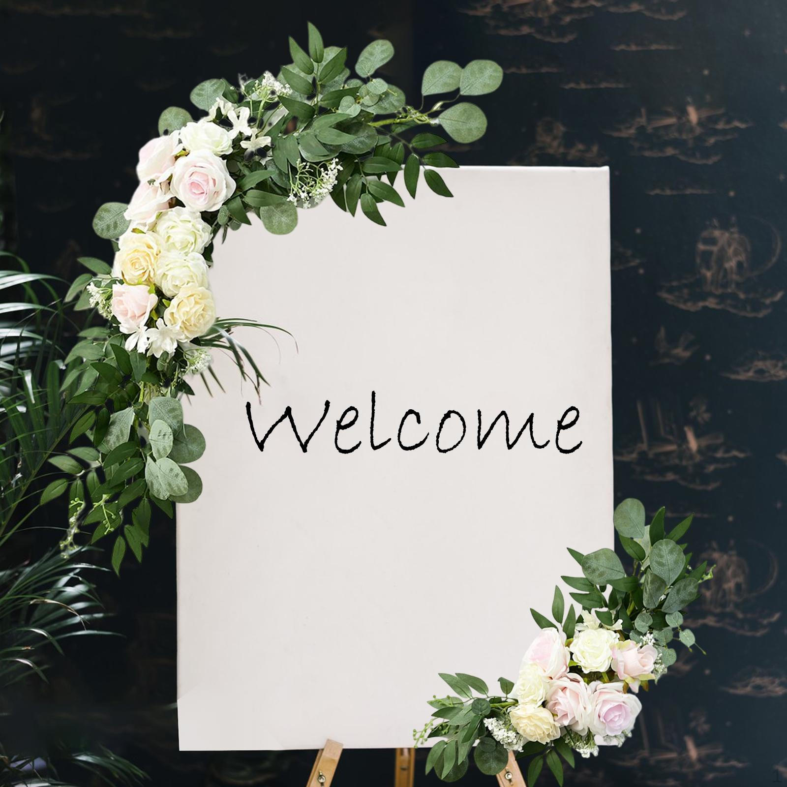 

Wedding Arch Flowers Swag Garland Handmade Centerpiece Hanging Rustic Silk for Arbor Home рожевий