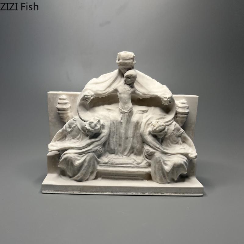 Love and Faith Figures Plaster Statue Desk Decoration Ornaments Creative Artwork Characters Sculpture Room Aesthetic Decor