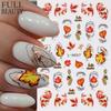 Beauty Stickers Ins Autumn Maple Leaf Fox Pumpkin Latte Flower Leaf Bronzing Glitter Powder Adhesive Nail Sticker