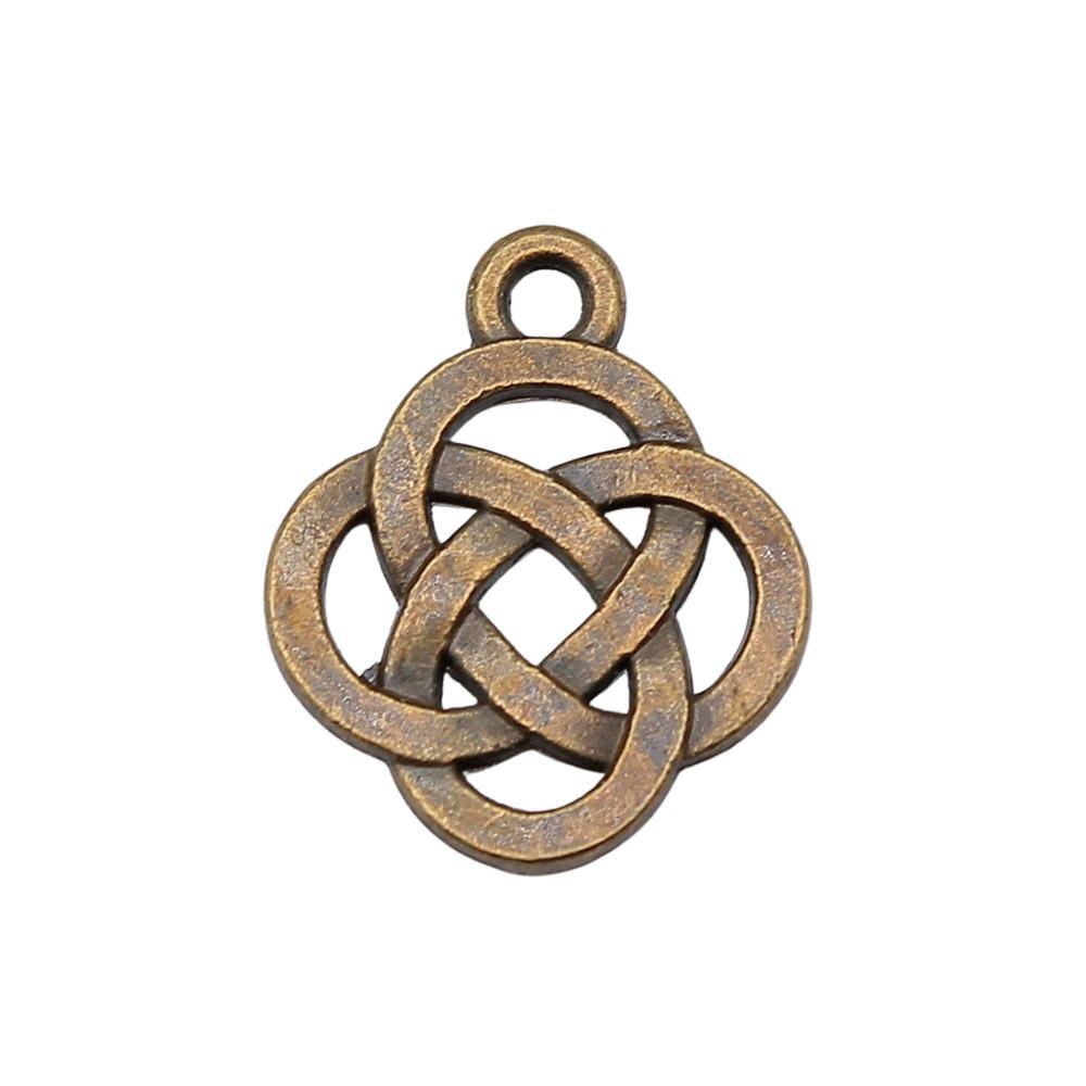 Chinese Knot Charms Antique Alloy Pendants For Traditional Lucky Jewelry