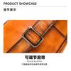 Simple Versatile Top Layer Cowhide Men's Chest Toe Cover Handmade Genuine Bag Crossbody