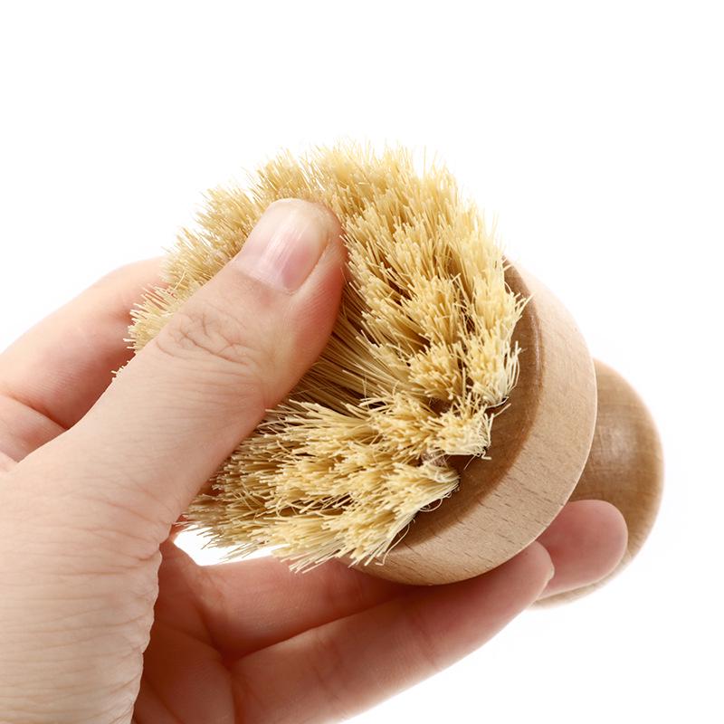 Exquisite Beech Wood & Sisal Dishwashing Brush with Short Handle for Kitchen Cleaning