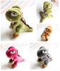 Gdy Set of 2 Dinosaur Keychains, Cute Plush Bag Charms, Hanging Toys, Birthday Gifts, Back To School Gifts (Red + Gray)