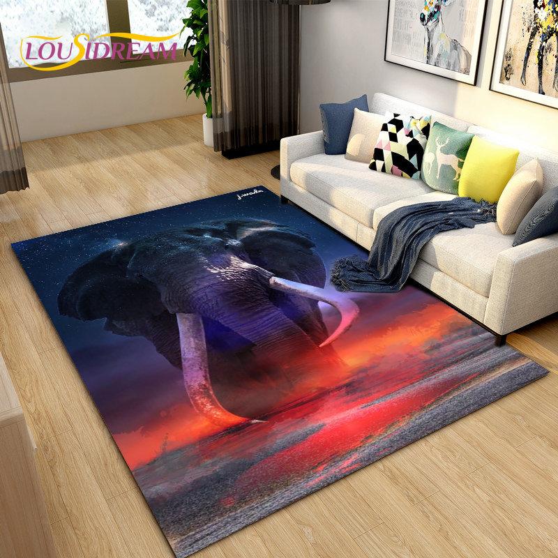 Elephant Ganesha Series  Area Rug Large,Carpet Rug for Living Room Bedroom Sofa Doormat Decoration,kids Play Non-slip Floor Mat