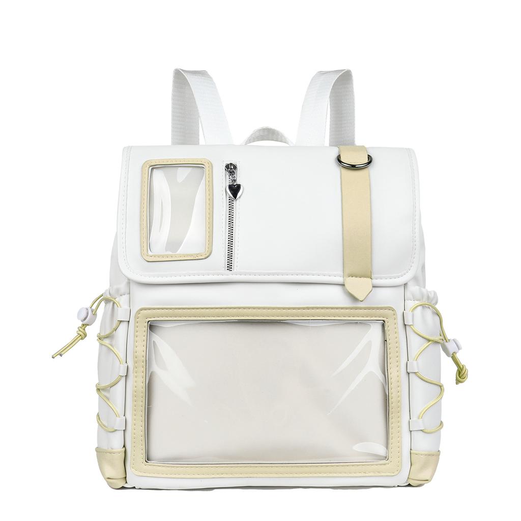 Schoolbag Japanese new ins schoolbag transparent pain bag student two-dimensional bar large-capacity backpack fashionable backpack female