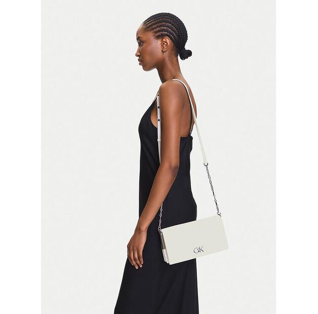 Handbag Calvin Klein Re-Lock Mini Conv LV04F3103G White