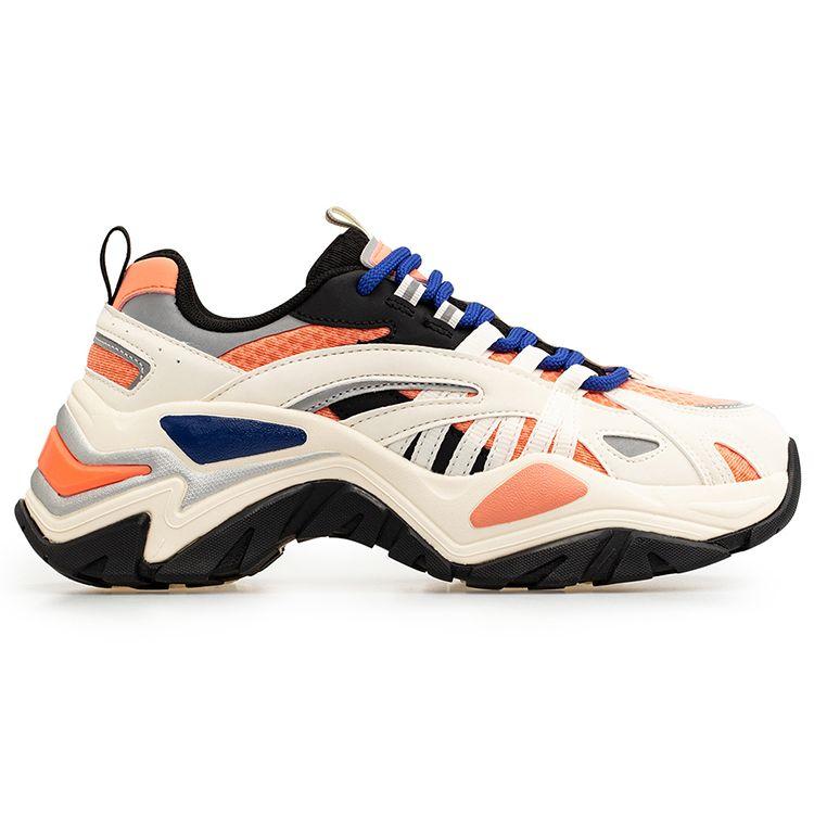 FILA Fusion Fishbone Comfortable Trendy Sports Low-Top Dad Shoes Women sneaker White Orange T12W034105FPG