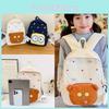 Adorable Lightweight Nylon Children Backpack For Boys And Girls With Cute Design In Blue And Beige