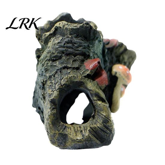 Small Resin Aquarium Decoration Log Decaying Trunk Hideout, Betta Fish Shelter with Multiple Holes And Tank Ornament Caves, Decorative Hide