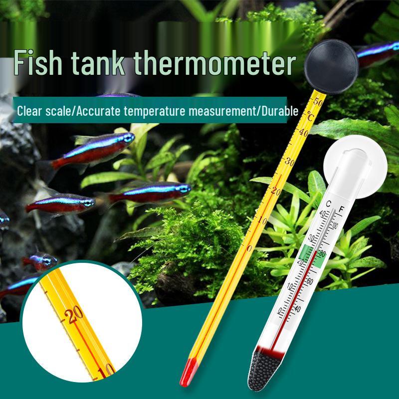 Glass Fish Tank Thermometer with Suction Cup for Accurate Water Temperature Measurement