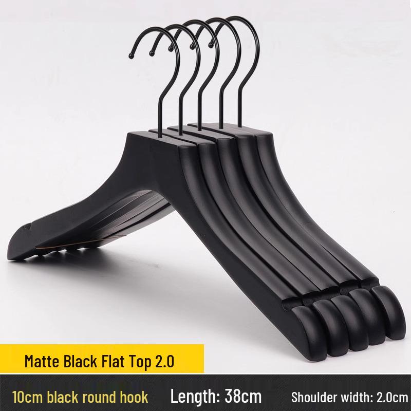 Women's Clothing & Children's Store Non-slip Solid Wood Hangers - Pure Black Trouser & Clothes Hangers
