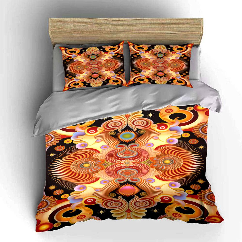Radiant Mandala-inspired Swirls. Bedding Sets Duvet Cover Sets Duvet Covers Pillowcases(1 * Duvet Cover 2 * Pillowcases Without Duvet Insert)