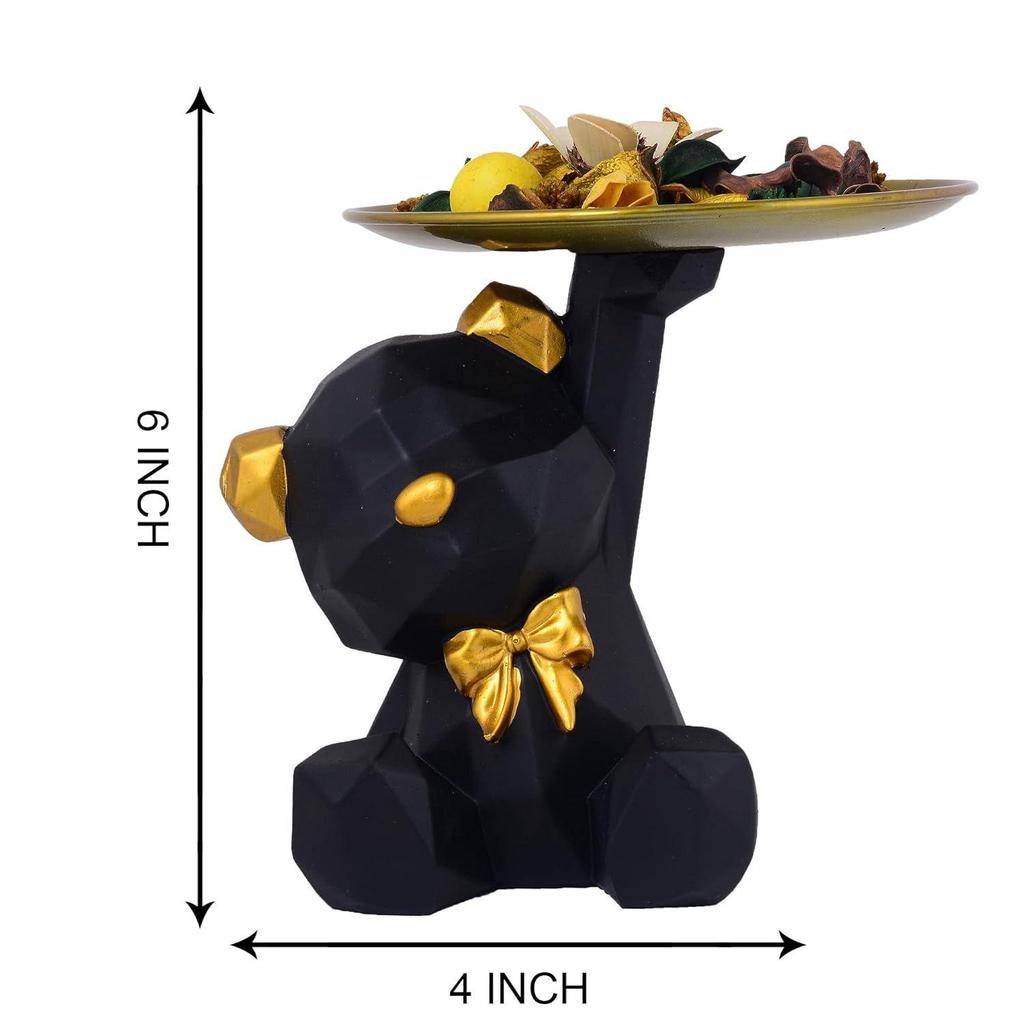 Resin Cool Dog Showpiece For Home Shelves Decor Item, Home Kitchen Decor, Office Decor Item (Black), Pack of 1