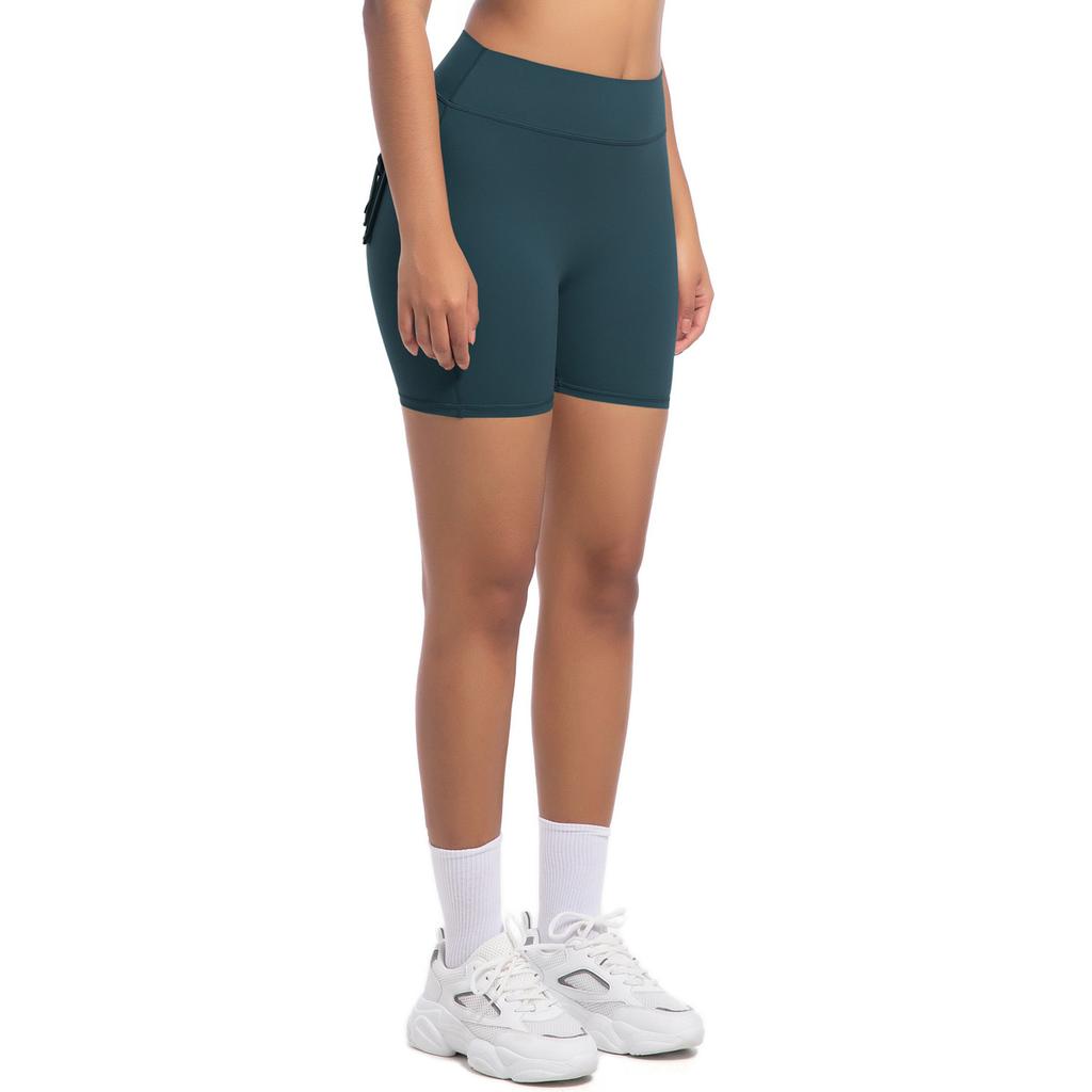 New Peach Hip Workwear Tight Shorts For Women, High Waisted Elastic Hip Lifting Button Yoga Pants, Quick Drying Running And Fitness Pants