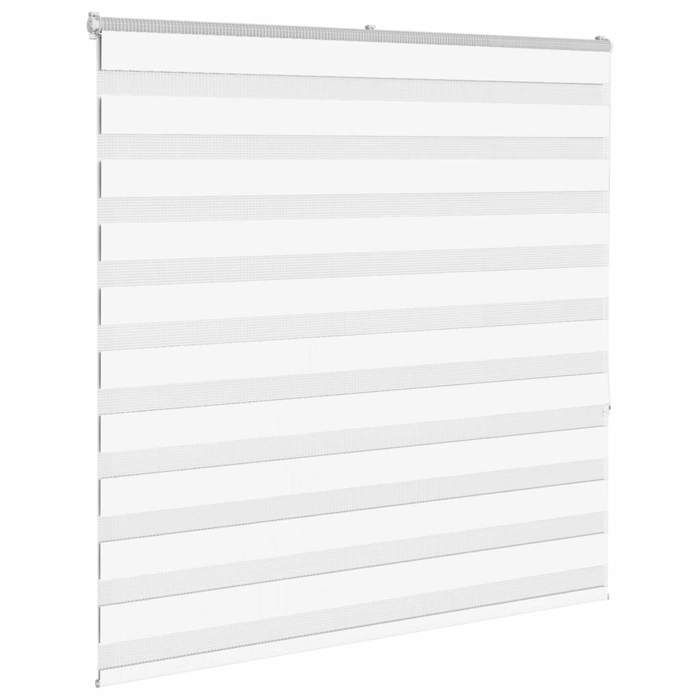 VidaXL Store zèbre blanc 145x150 cm largeur du tissu 140,9cm polyester, store à enrouleur zébré, store zébré pour fenêtre, 4014764