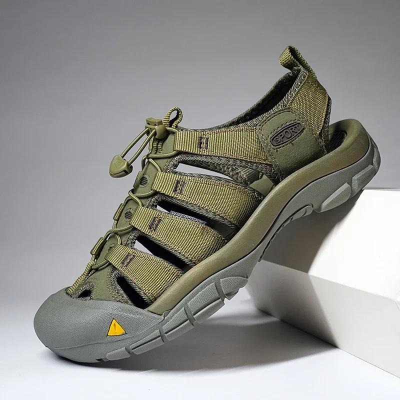 Fashion Men's Casual Mesh Outdoor Beach Sandals Light Breathable Shoe for Men Anti-slip Waterproof Sandal Man Comfortable Shoes