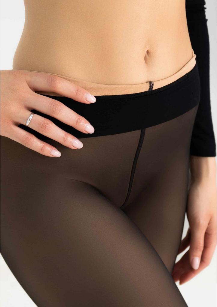Warm Women's Tights 100 Den with a Visual Effect of Thin Legs 3610 Winter Nude Legs
