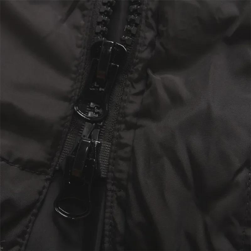 Men's Winter Long Loose-Fit Down Coat with Detachable Hood and Double Zipper