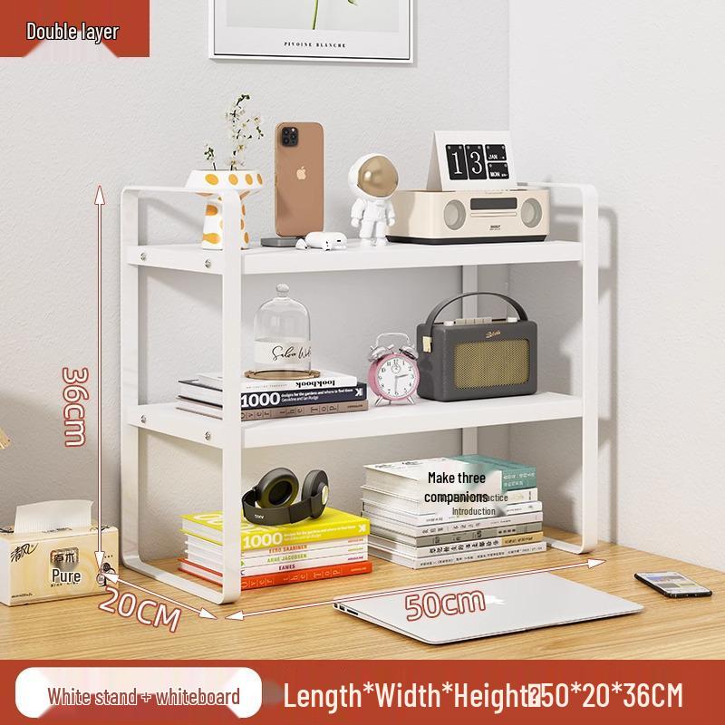 Mehrschichtiger Schreibtischorganizer: Stufenregal für Bücher, Bürobedarf und Kosmetik. Ideal für die Arbeit, das Wohnheim oder das Zuhause.