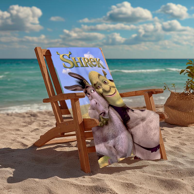Ultra-Soft Beach Towel with Shrek Theme,Ideal for Pool - Camping, Diving - Perfect Travel Essential, Vibrant Beach Towel.