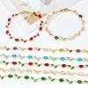 Colorful Trendy Charm Crystal Leaf Vine Flower Rhinestone Bracelet Luxury for Women Girl Party Wedding Gold-Plated Jewelry Gift
