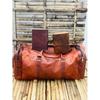 Leather Large Duffle Travel Bag Handmade Real Goat Leather With 2 Journal's Gift
