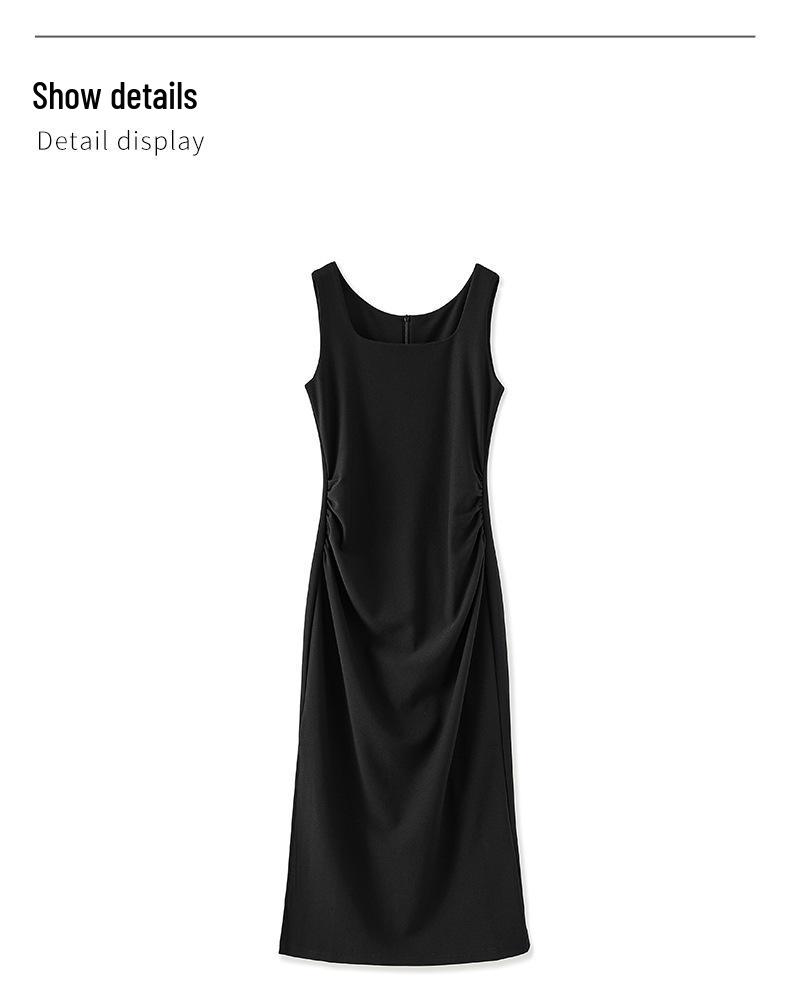 Shenzhen Nanyou Elegant French Square Neck Suspender Dress - Women's Summer Long Skirt