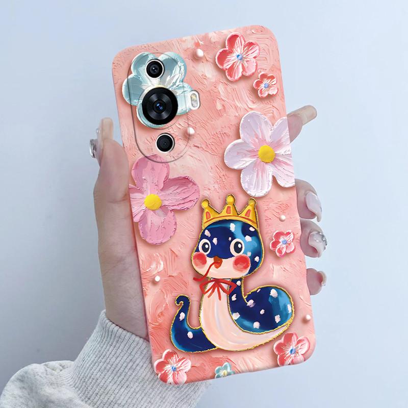 For Huawei Nova 12s Case FOA-LX9 Flower Girl Design Soft Silicone Cover For Huawei Nova 11 Nova11 Pro Ultra Nova12s Phone Cases