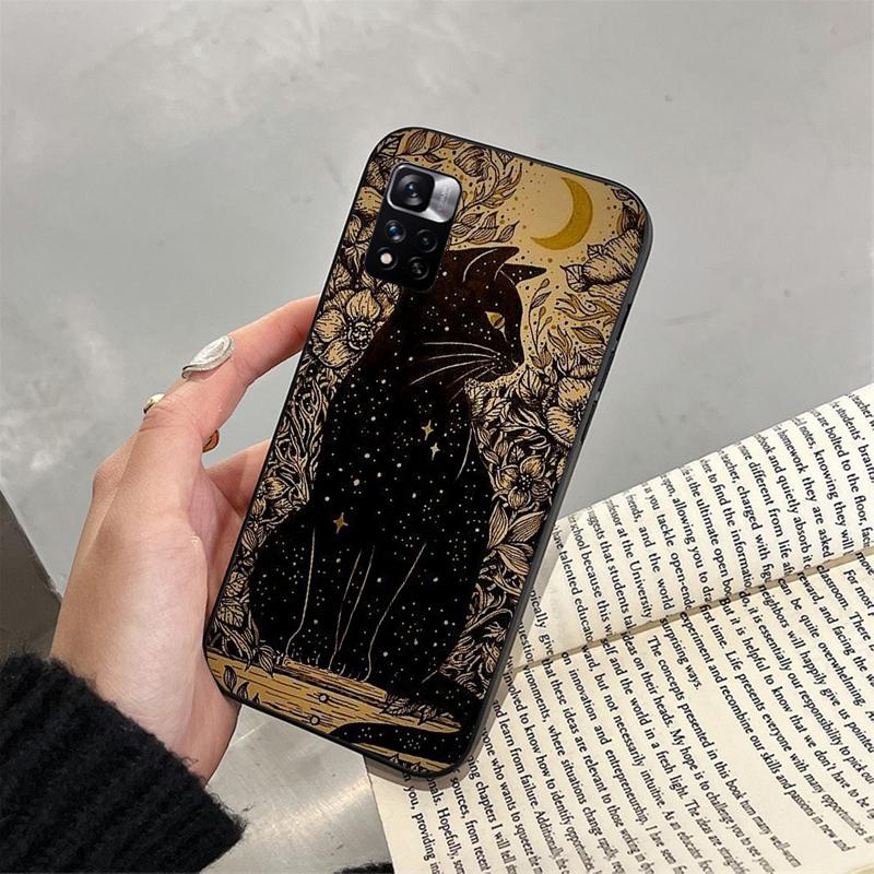 Witch Cat Art Phone Case for Xiaomi Redmi note 13 12 Pro 11S 11 10 Pro 10S 12S Redmi 10 13C 9C Funda