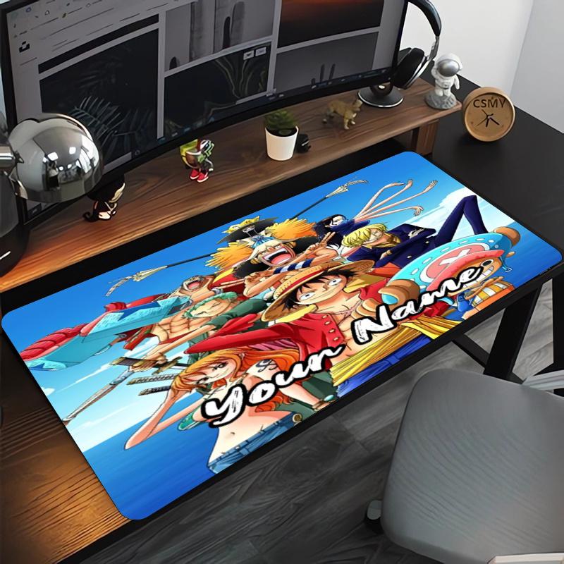 Custom Name One Piece Theme Mouse Pad, Non Slip Rubber Base, Multifunctional Office & Home Decor, Perfect for Workspace Personalization.
