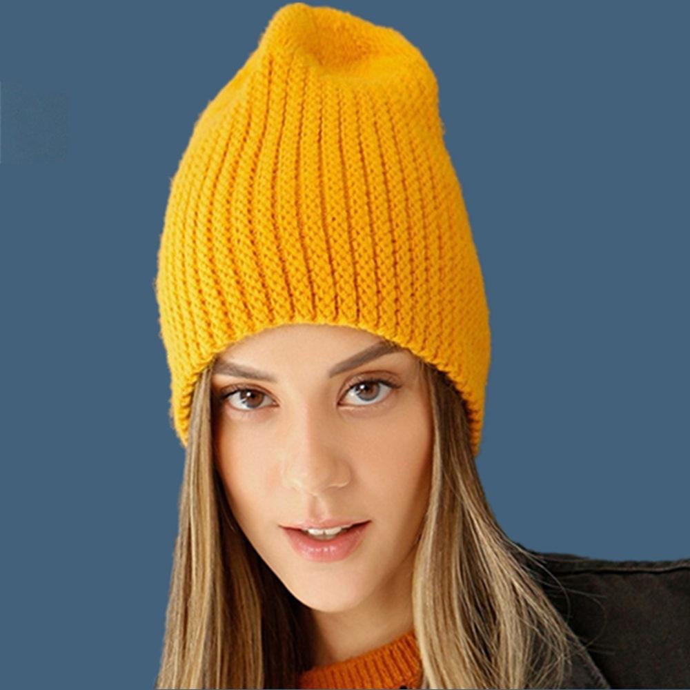New Women Hat Kpop Style Autumn And Winter Hat Soft Beanie Hats For Women Leisure Back Split Teens Ponytail Knitted Cap
