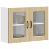 VidaXL Wall-mounted Kitchen Cabinet and Glass Door Kalmar Sonoma Oak, Wall-mounted Kitchen Furniture, Wall Cabinets with 853610