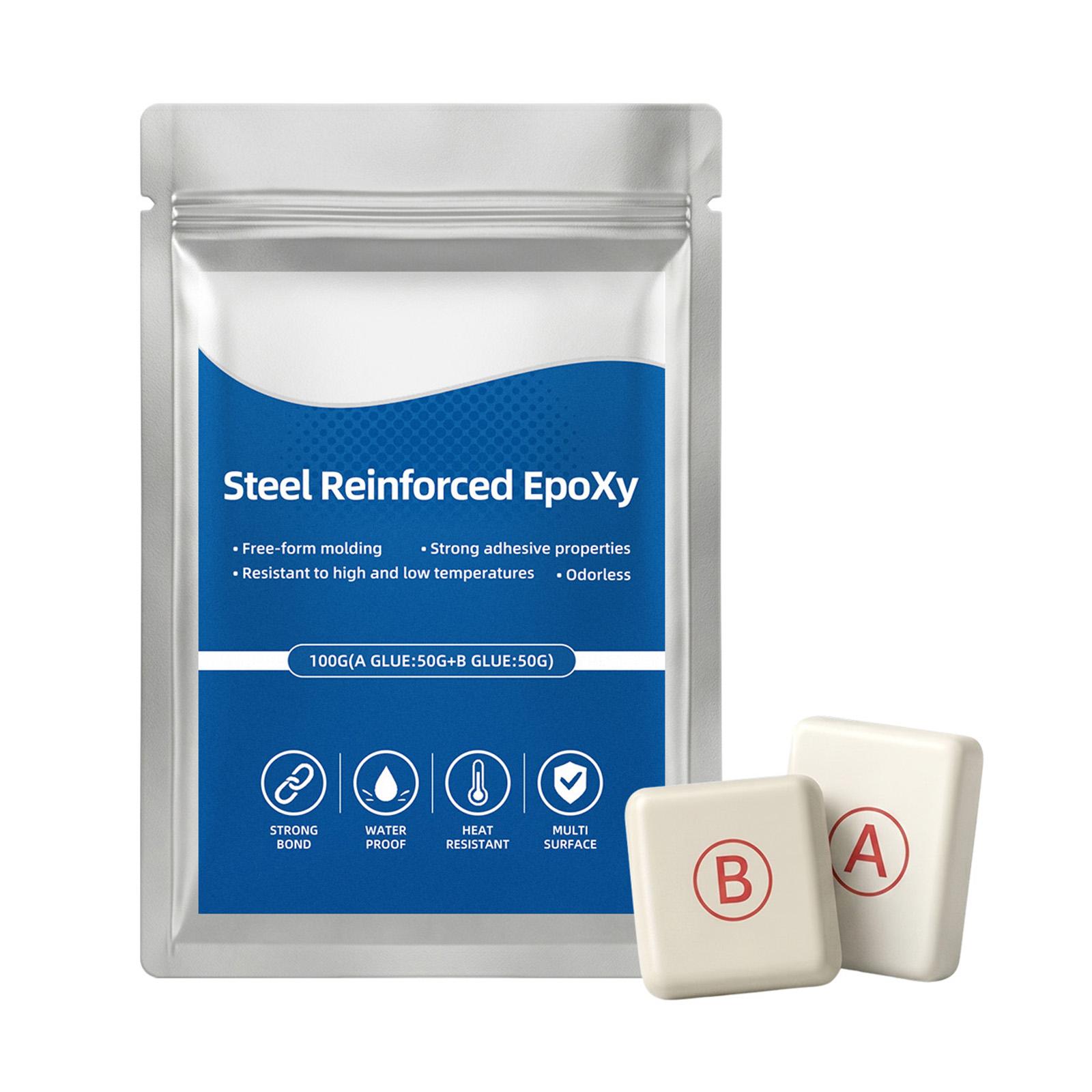 Reinforced Epoxy Putty Steel Reinforced Epoxy Putty Multi-Purpose Repairs Clay for Bonding Metal Plastic Wood Tiles Ceramics