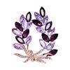 Elegant Rhinestone Wheat Ear Brooch with Crystal Accents for Women