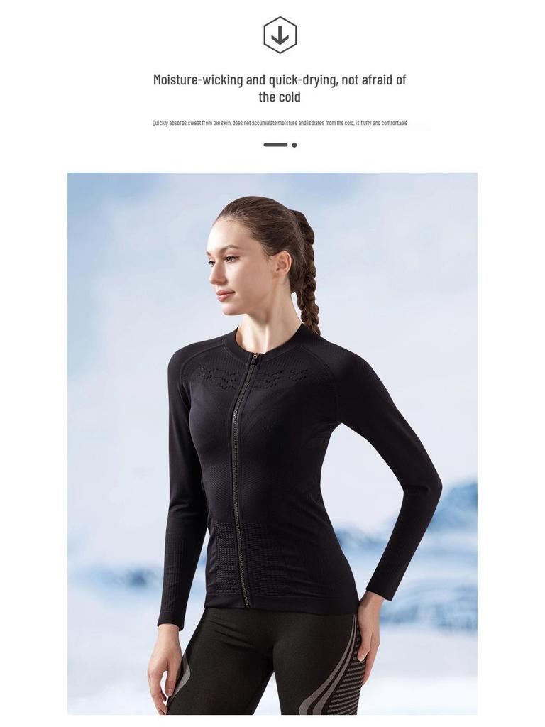 Women's Long Sleeve Cycling Jersey - Breathable, Sweat-Wicking, Zippered Sports Top for Outdoor Road and Mountain Biking