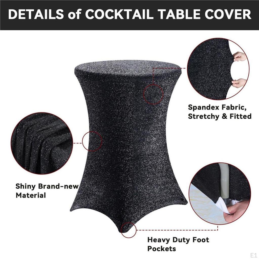 Cocktail Tablecloth 31.50"x43.31" Easy Installation Round Premium Highboy Table Cover for Event