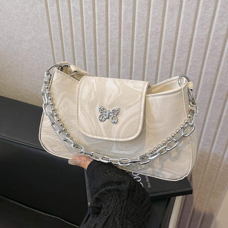 

2024 summer new shoulder messenger bag Korean version trendy fashion chain high-end niche design small square bag women белый