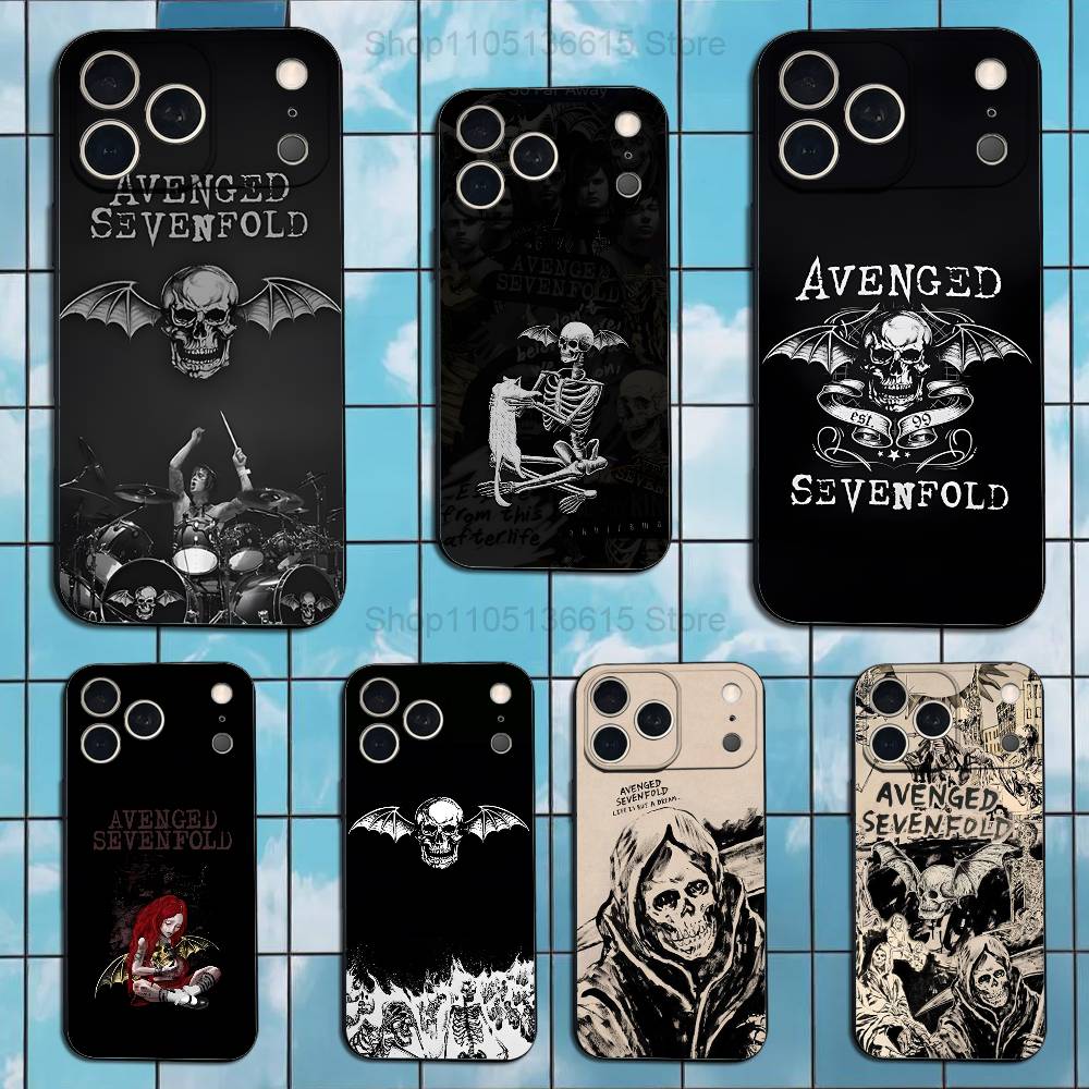 Band A-Avenged SEVENFOLD Phone Case For iPhone 17,16,15,14,13,12,11,Plus,Pro Max,XS,X,XR,SE,Mini,8,7,Soft Silicone Black