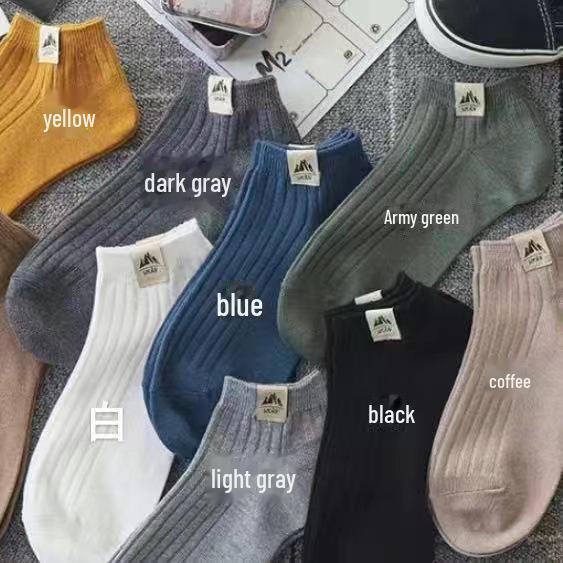 

Мужские однотонные носки-лодочки — модный стиль весна/лето short cloth label, One Size