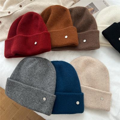 Solid Color Hat For Women In Winter Warm And Versatile Ear Protection Hat Thick Knitted Wool Hat Outdoor Cycling Hat Cover Winter