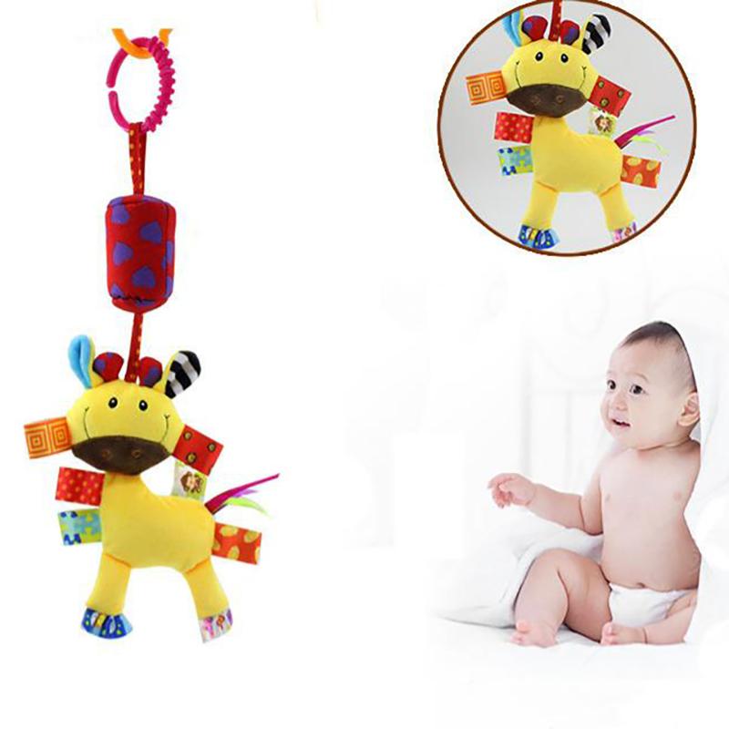 Newborn Baby Sensory Hanging Rattles Soft Early Learning Toys Kids Stroller Infant Car Bed Crib With Teether For Toddlers