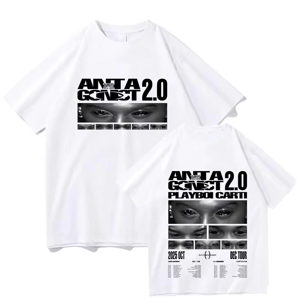 Playboi Carti Antagonist Tour Tshirts for Men Hip Hop 90s Retro Style Couple Cotton Loosefitting Streetwear oversized t shirt